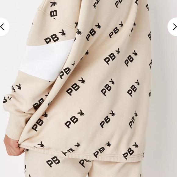 Playboy Stone Repeat Print Zip Sweatshirt - Picture 5 of 6